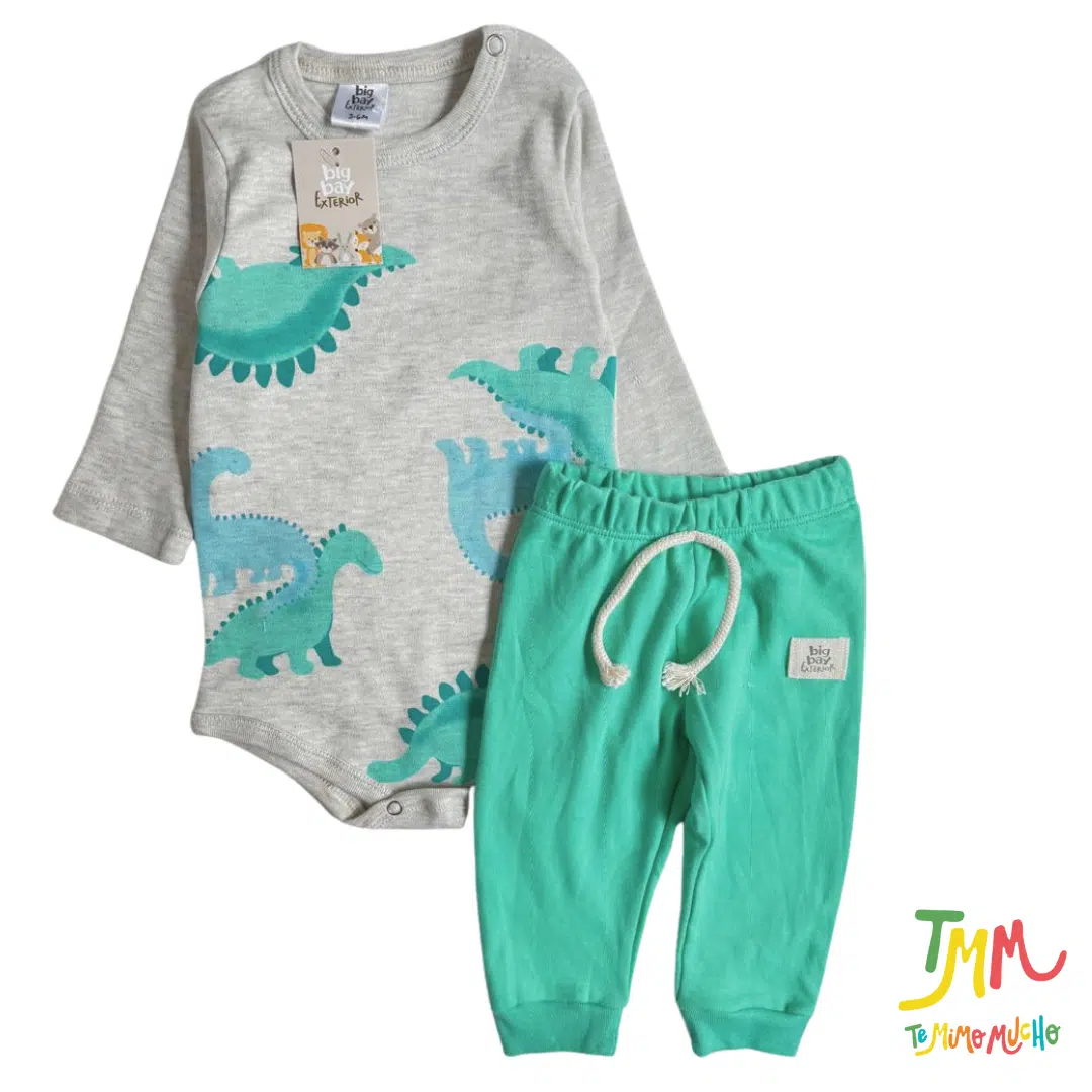 Conjunto body y babucha dino VERDE - Image 2
