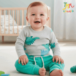 Conjunto body y babucha dino VERDE