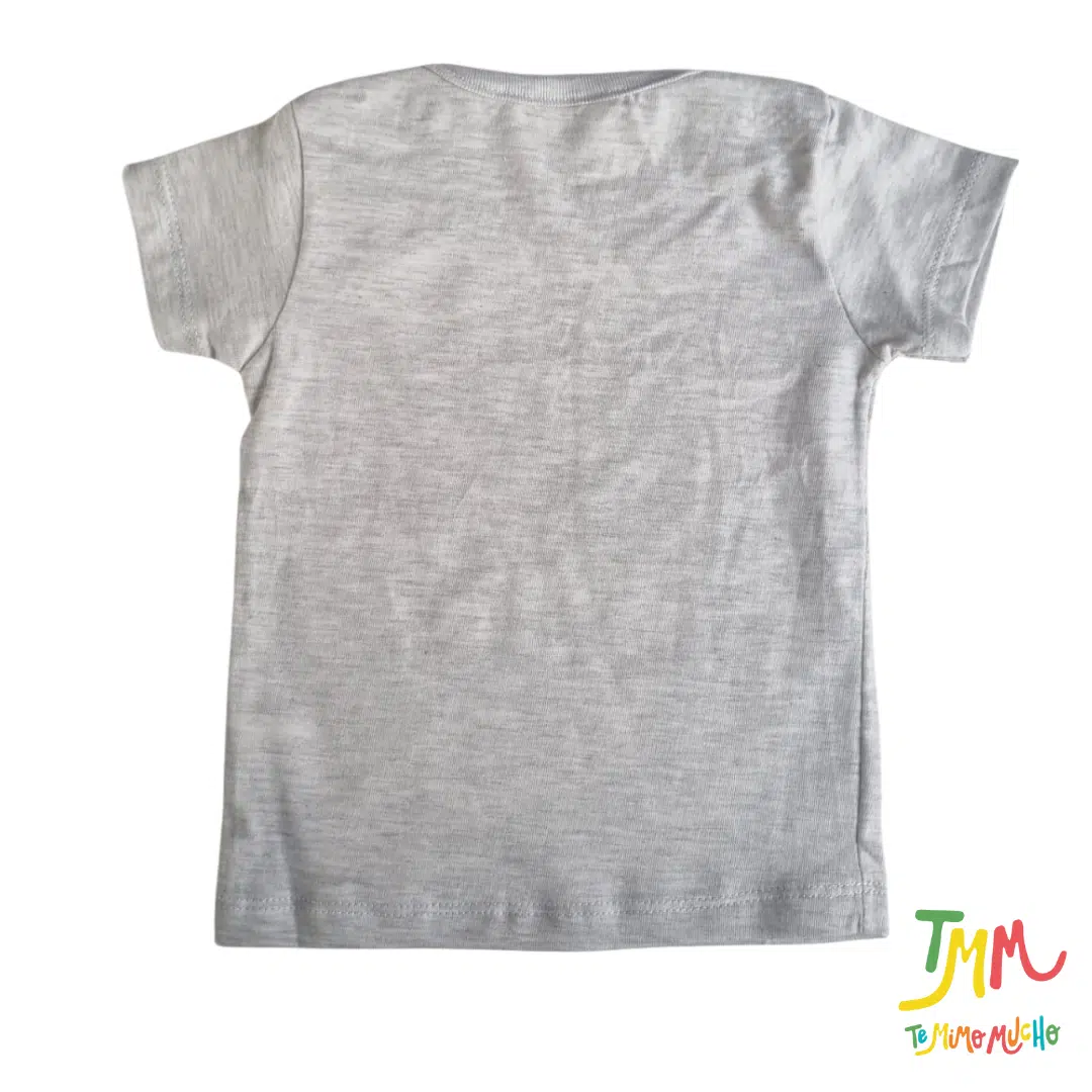 Conjunto Croco club  Remera gris  melange + short verde - Image 3