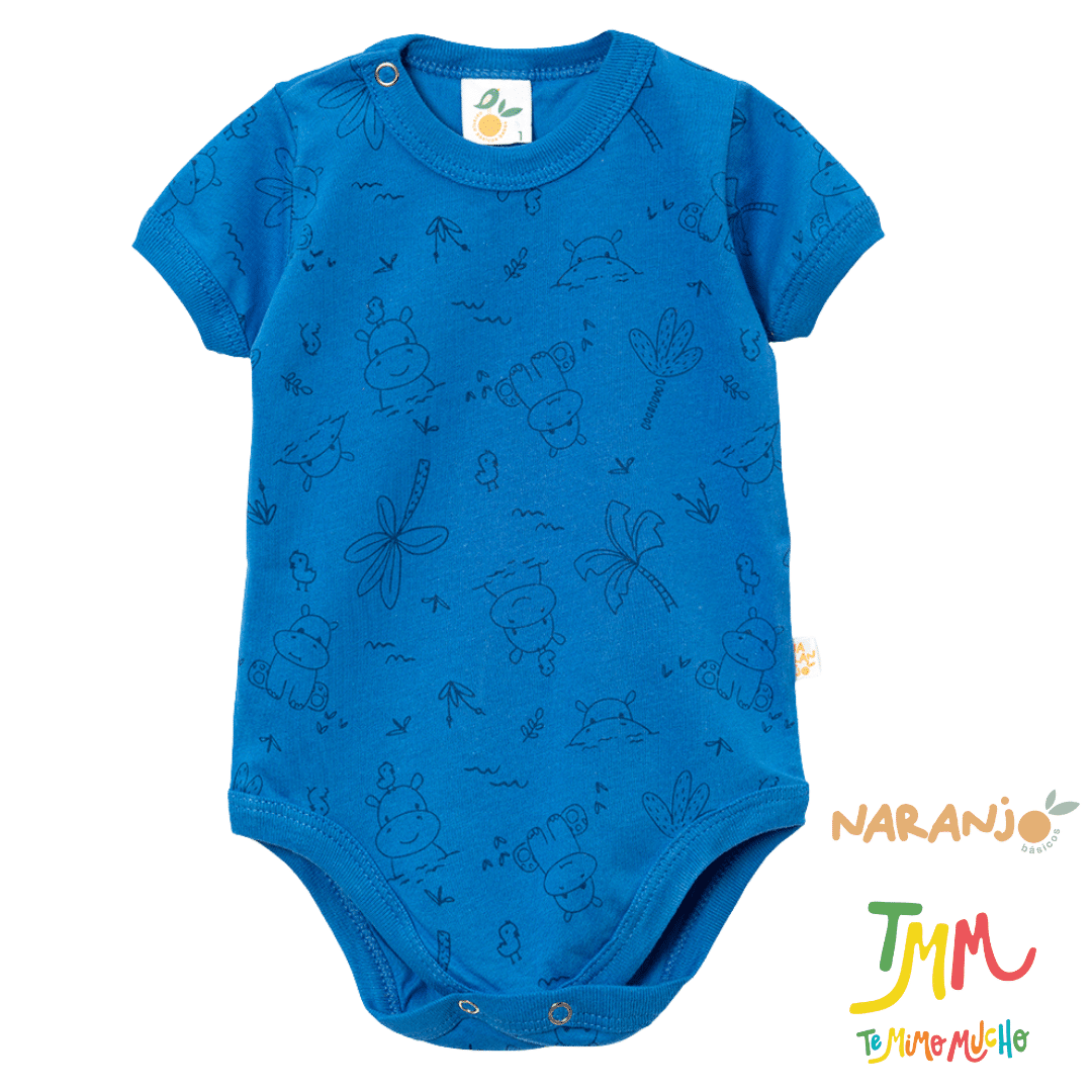 Body NARANJO Azul HIPOPOTAMO Manga Corta - Image 2
