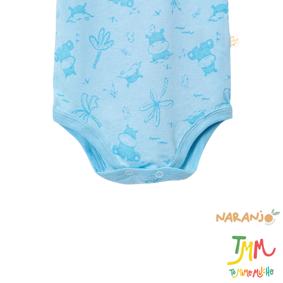 Body NARANJO HIPOPOTAMO CELESTE Manga Corta - Image 3