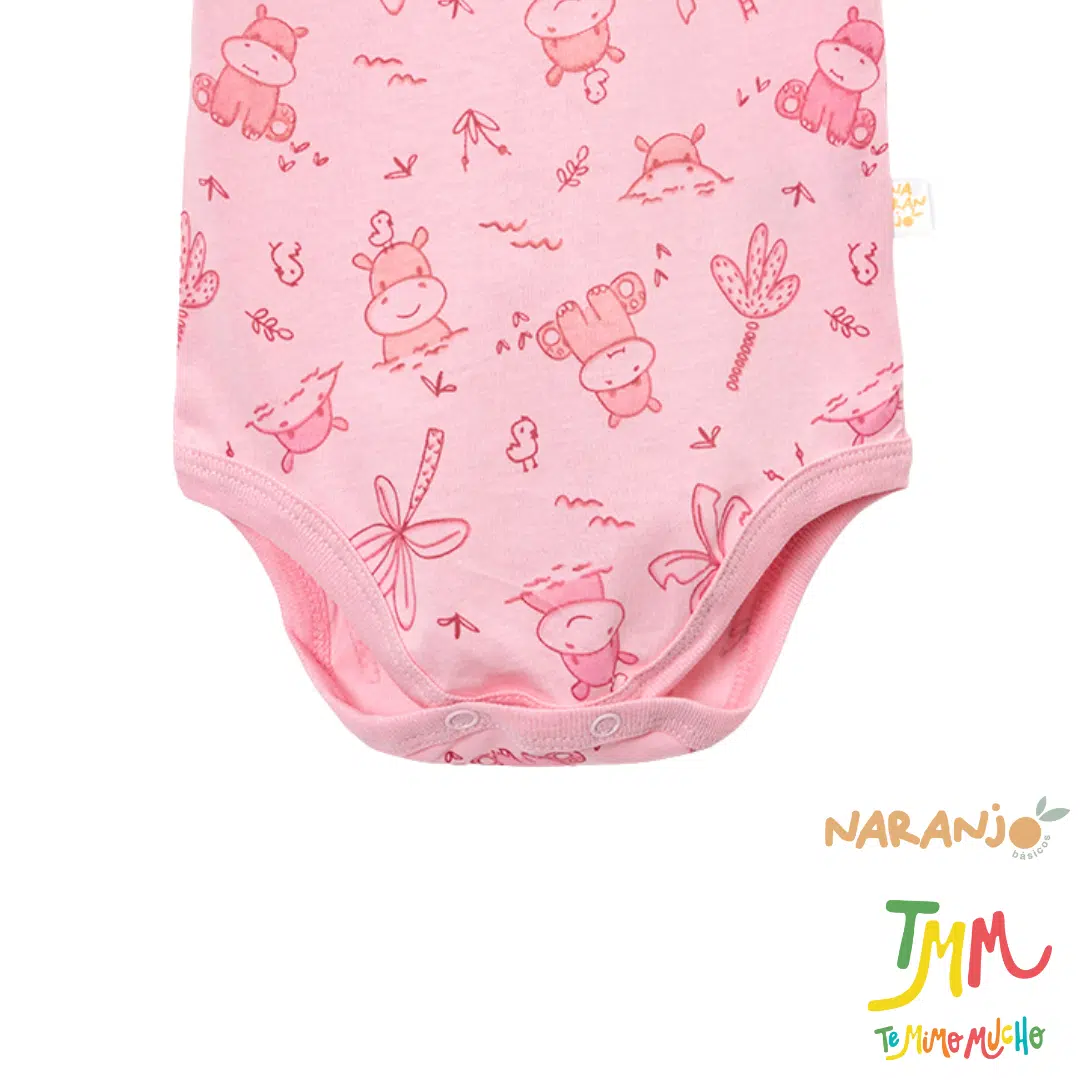 Body NARANJO  HIPOPOTAMO  ROSA Manga Corta - Image 3