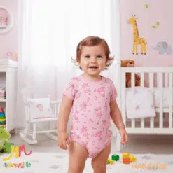 Body NARANJO  HIPOPOTAMO  ROSA Manga Corta