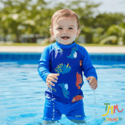 Conjunto malla UV+50 Remera Dino Azul + Short