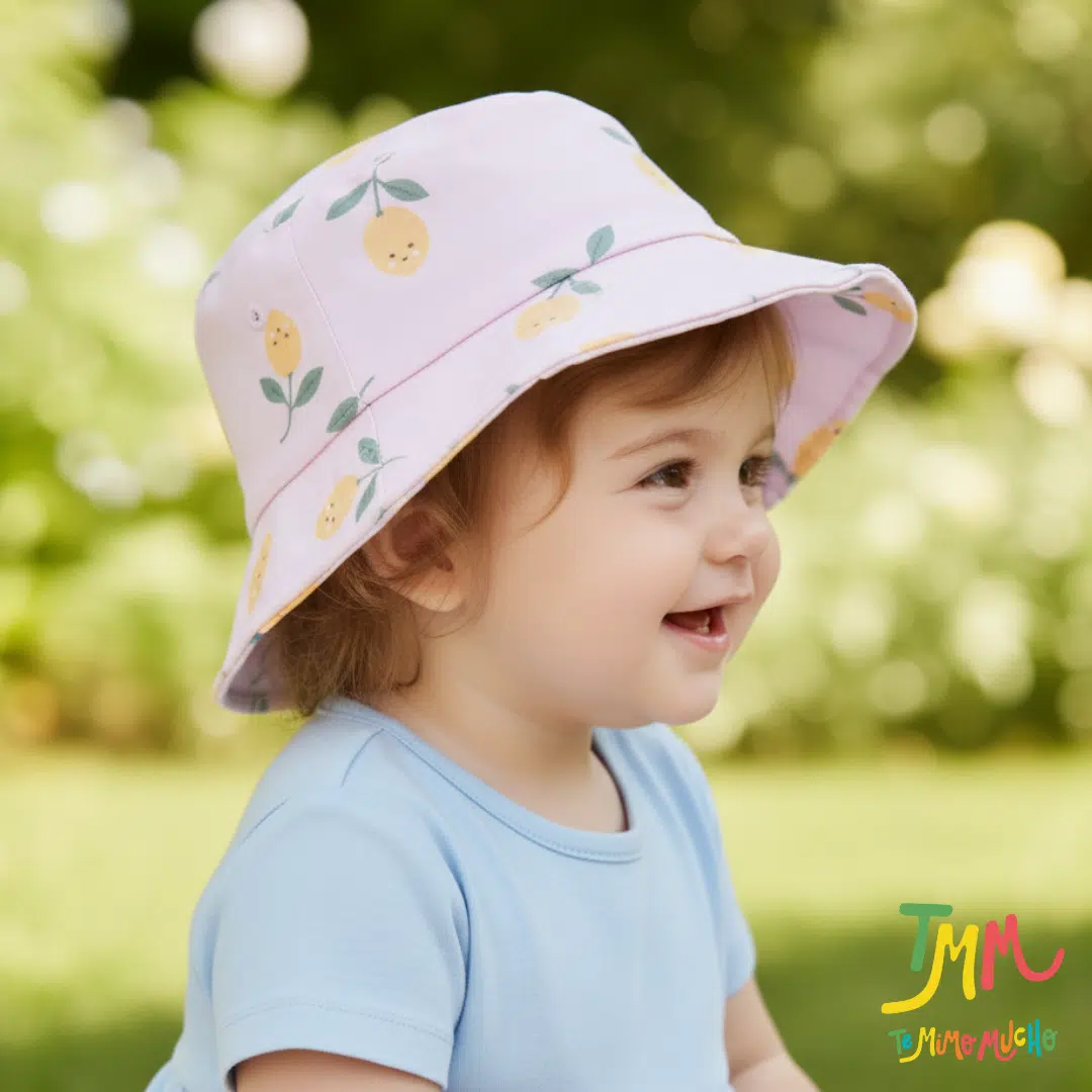 PILUSO PROTECCION UV 50+ Limones fondo Rosa Naranjo