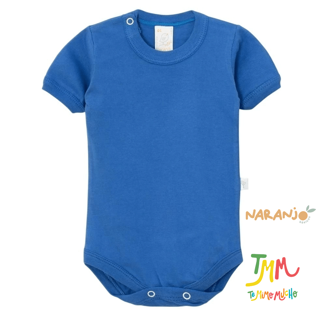 Body NARANJO Azul Liso Manga Corta