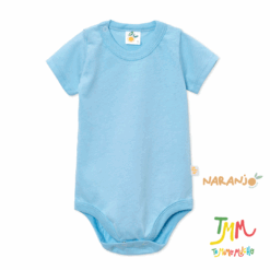 Body NARANJO Celeste Liso Manga Corta