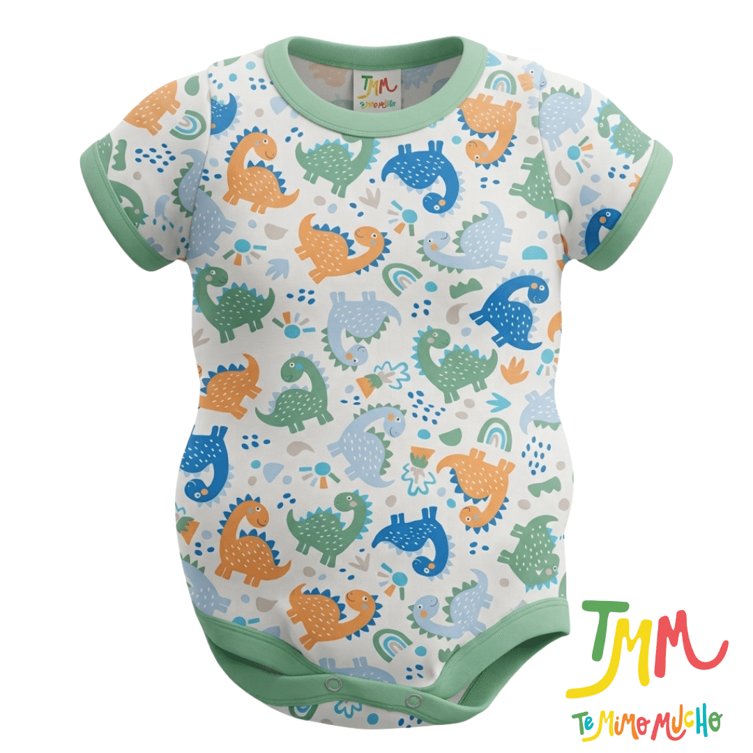 Body manga corta Dino Verde y Azul