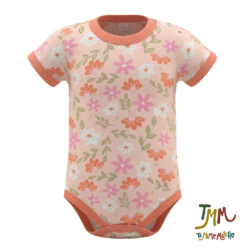 Body manga corta Flores Naranja