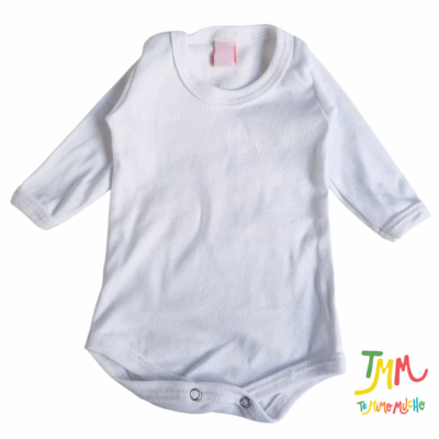 Body manga larga liso azul Blanco