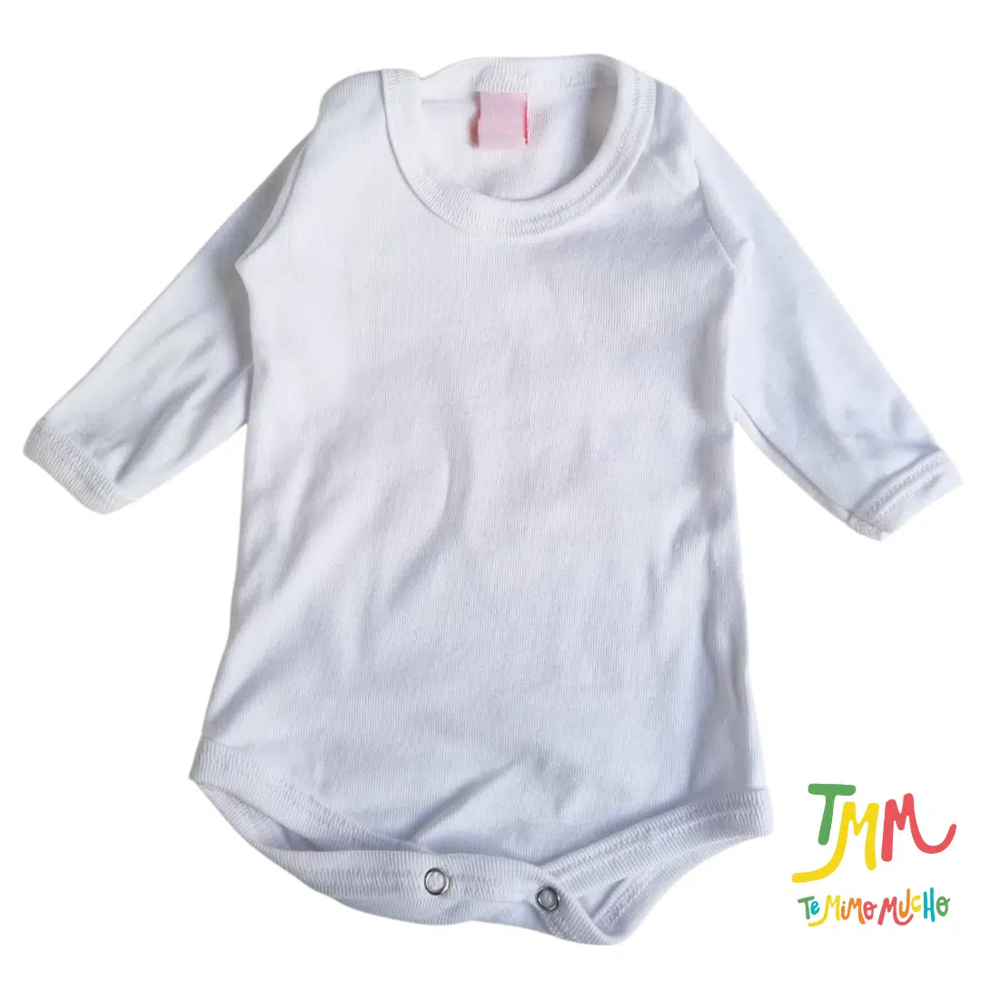Body manga larga liso  Blanco