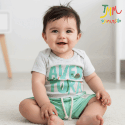 Conjunto body y short Aventura Melange y Verde