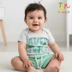 Conjunto body y short Aventura Melange y Verde