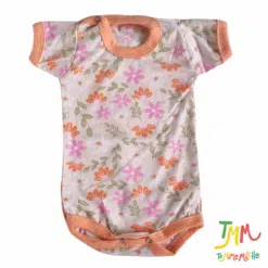 Body manga corta Flores Naranja