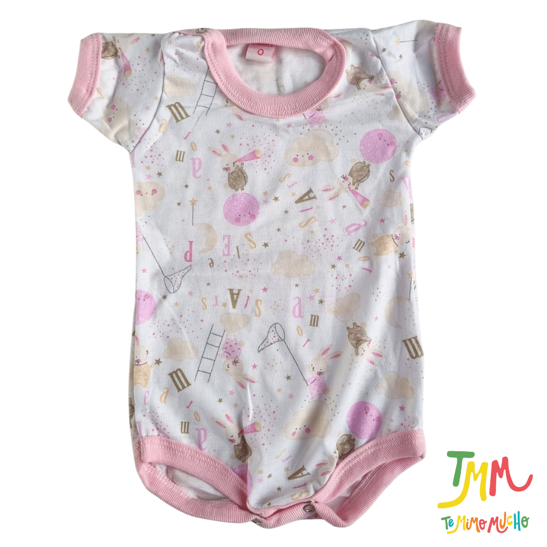 Body manga corta Conejito Nube Rosa
