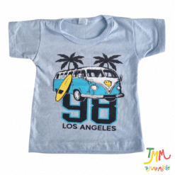 Remera Manga Los Angeles Celeste