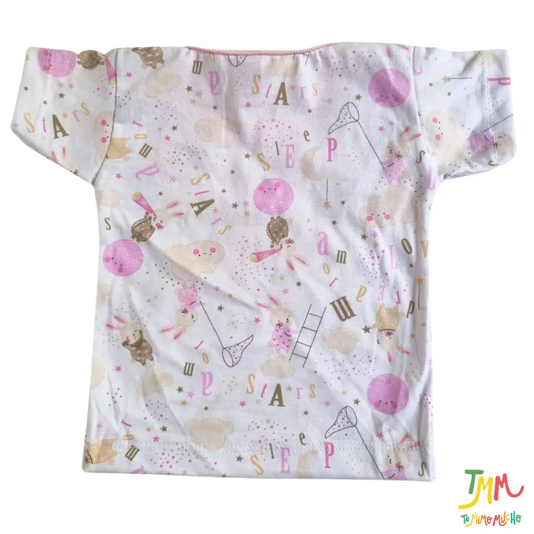 Conjunto Remera y Short Conejitos Nube Rosa - Image 3