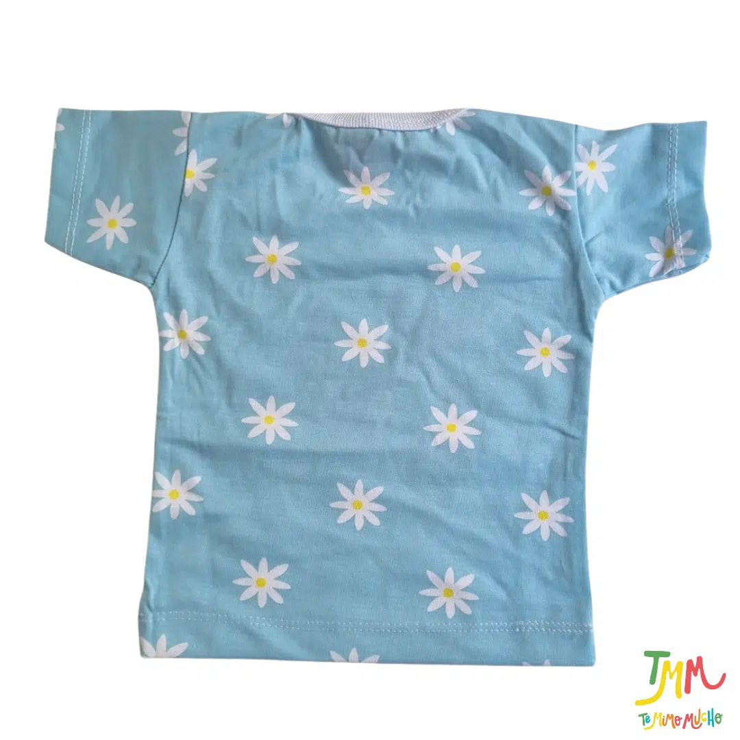 Conjunto Remera y Short Margaritas Celeste - Image 3