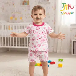 Conjunto Remera y Short Corazones Rosa