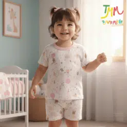 Conjunto Remera y Short Conejitos Nube Rosa