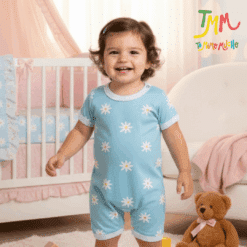 Enterito Margaritas Celeste Manga Corta