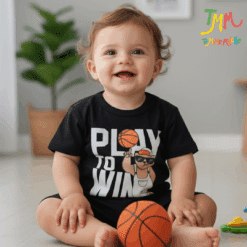 Remera Manga Play To Win Negra