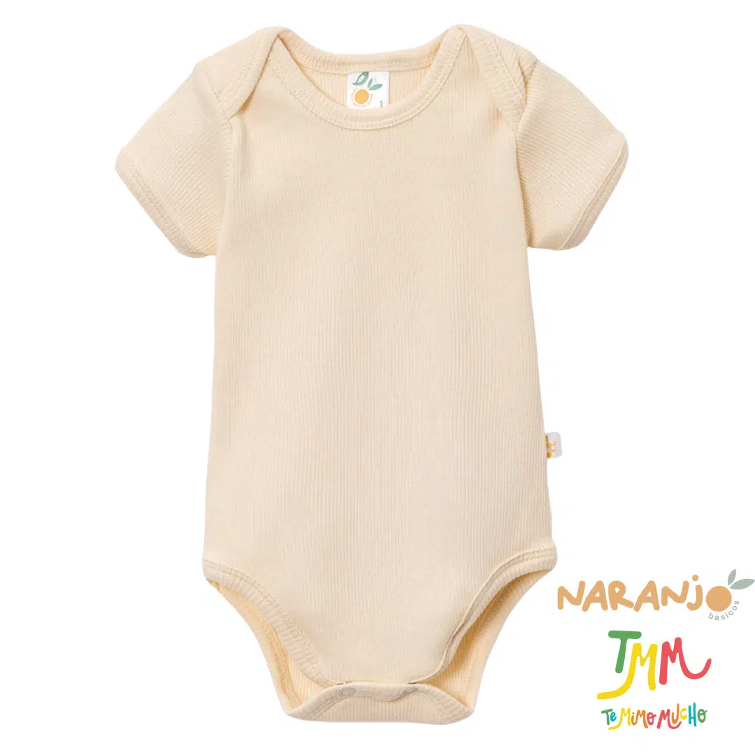 Body NARANJO MORLEY Crudo  Manga Corta Cuello Americano