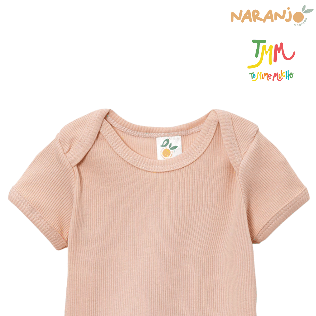 Body NARANJO MORLEY Rosa Manga Corta Cuello Americano - Image 3