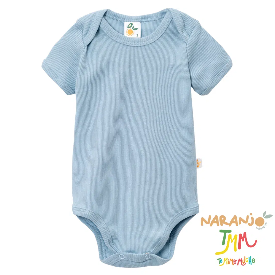 Body NARANJO MORLEY Celeste  Manga Corta Cuello Americano - Image 2