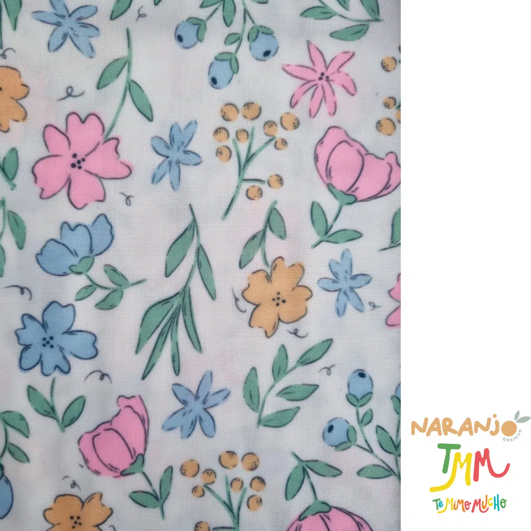 Enterito UV 50+ NARANJO FLORES Mangas Salmon - Image 5