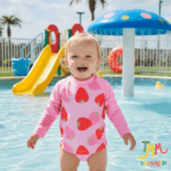 MALLA  REMERA + BOMBACHA UV 50+  FRUTILLAS ROSA  BIG BAY