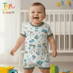 Enterito Camioncitos Verde  Manga Corta