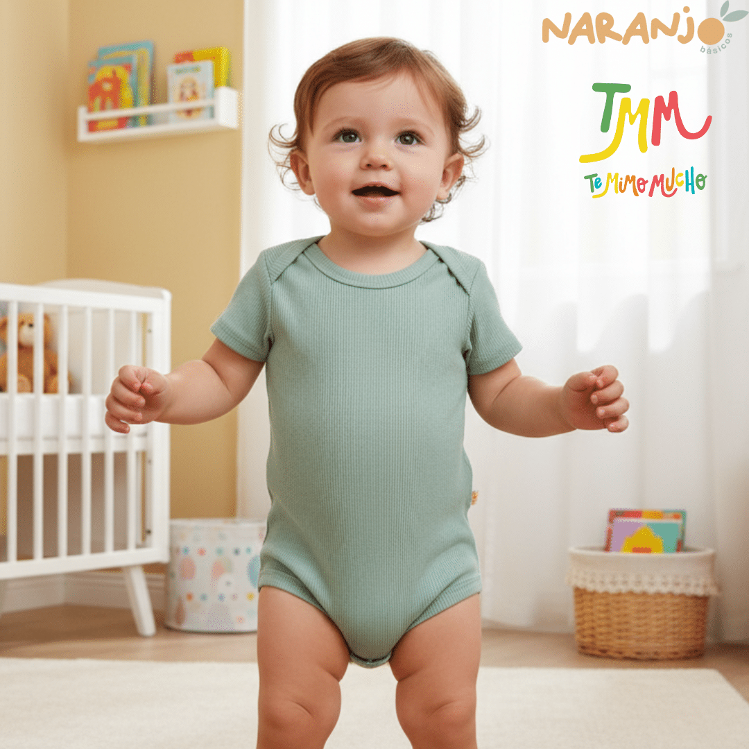 Body NARANJO MORLEY Verde Manga Corta Cuello Americano