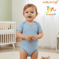 Body NARANJO MORLEY Celeste  Manga Corta Cuello Americano - Imagen 4