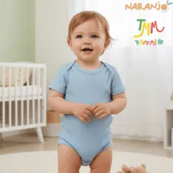 Body NARANJO MORLEY Celeste  Manga Corta Cuello Americano