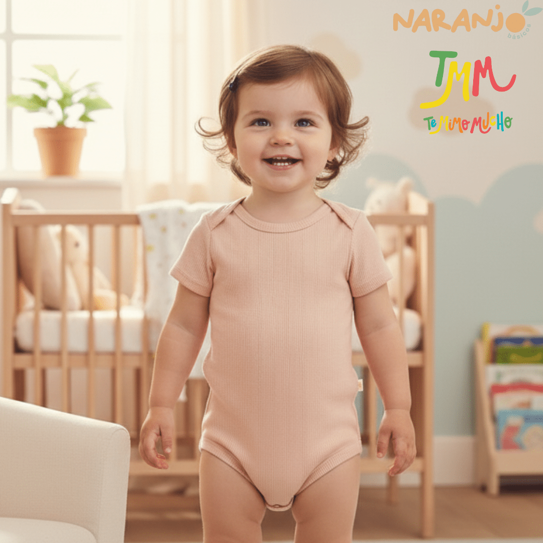 Body NARANJO MORLEY Rosa Manga Corta Cuello Americano