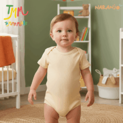 Body NARANJO MORLEY Crudo  Manga Corta Cuello Americano