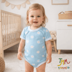 Body manga corta Margaritas Celeste