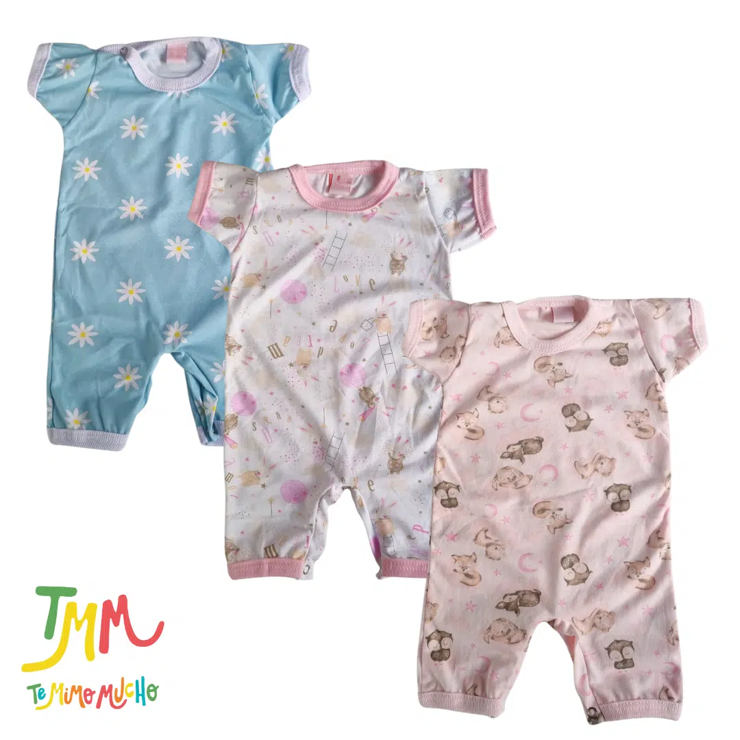 SET x 3 Enterito Manga Corta Baba