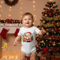 Body de Navidad Papa Noel y Reno Blanco