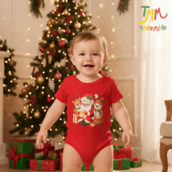 Body de Navidad Papa Noel y Muñeco de Nieve Rojo