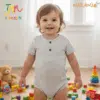 Body NARANJO MELANGE Boton