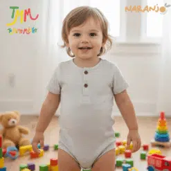 Body NARANJO MELANGE Boton
