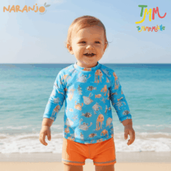 REMERA MALLA proteccion UV  MAR NARANJO