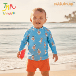 REMERA MALLA proteccion UV  GAVIOTA NARANJO