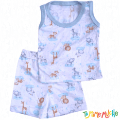 Conjunto Remera y Short Jirafa Celeste