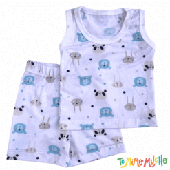 Conjunto Remera y Short Ositos Celeste