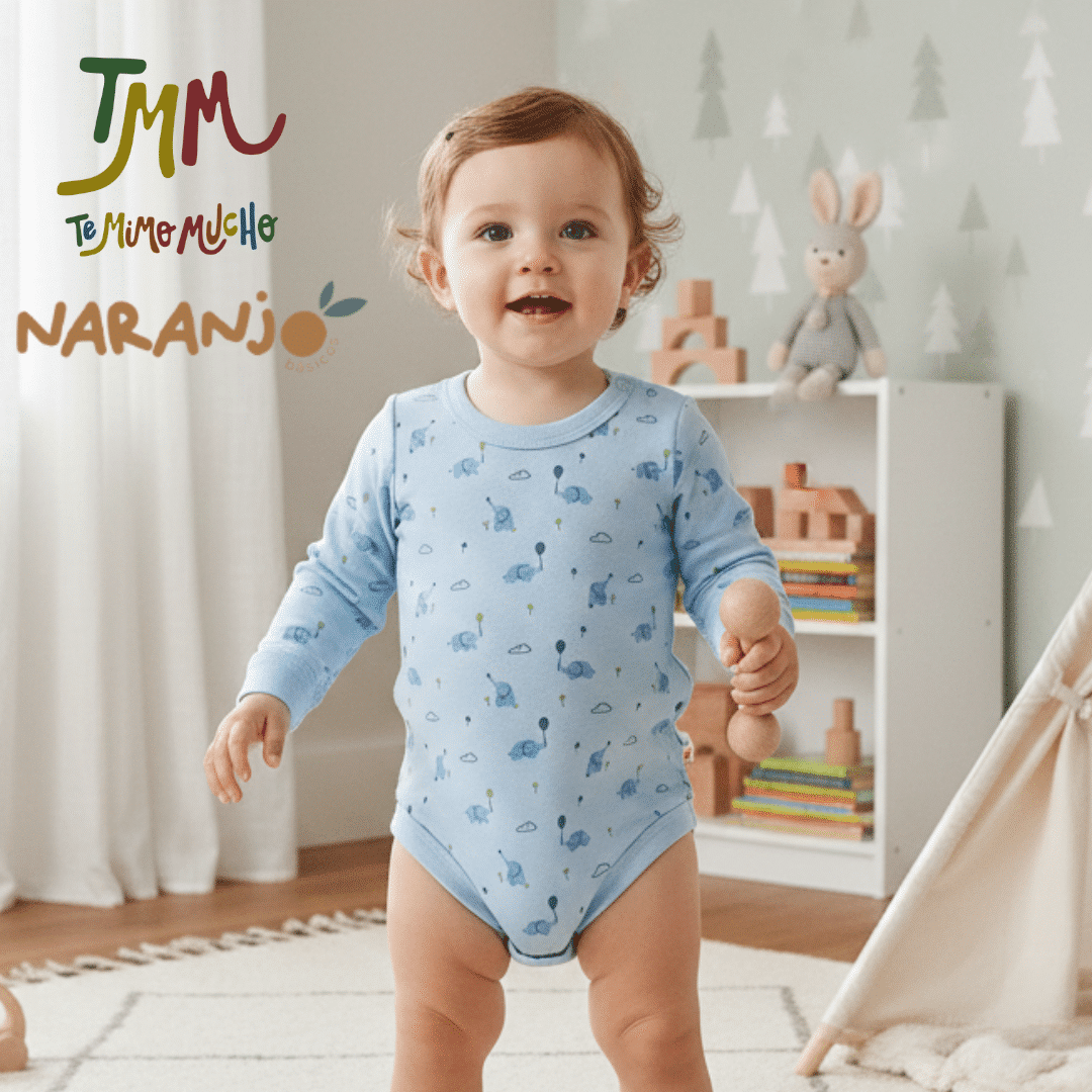Body Naranjo Elefante Globo Celeste - Imagen 6
