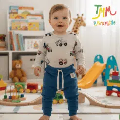 Conjunto Body y Babucha Tractor  Melange y Azul