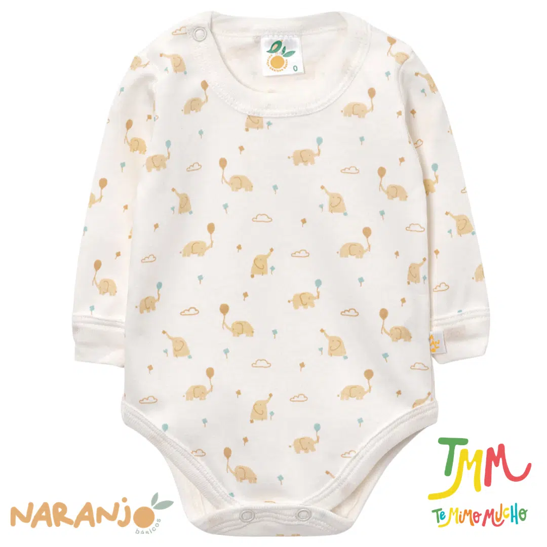 Body Naranjo Elefante Globo Crudo - Imagen 2